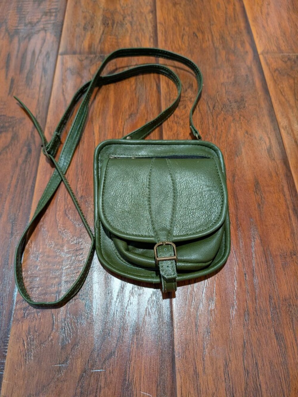 Philamain Handmade Genuine Leather Olive Green Mini Crossbody Bag Made in Quebec